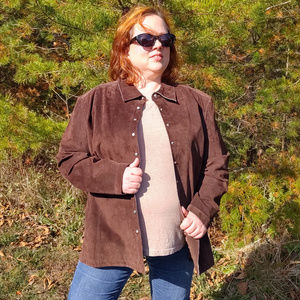 JL Studio Brown Suede Snap Jacket 30W